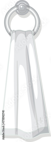 vector illustration of towel hanging over the stand