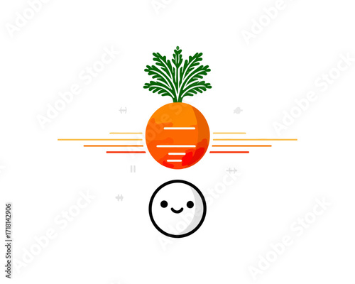 Carrot and cute face design