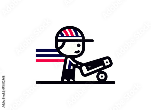 Cartoon character with cannon