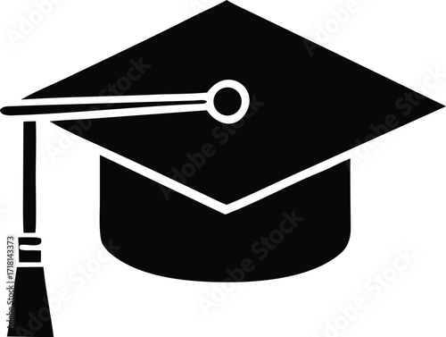 Academic graduation cap with tassel symbolizing education achievement and university degree completion
