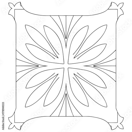 Geometric Floral Tile Design