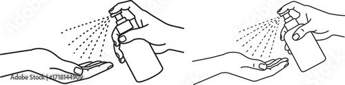 Hand sanitizer application silhouette