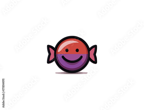 Colorful happy candy fish illustration