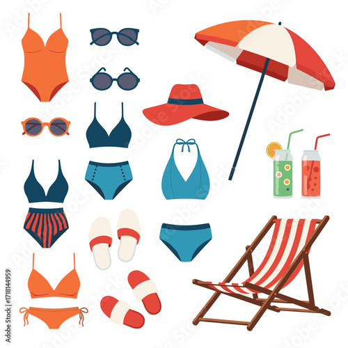 Summer beach vacation essentials for a relaxing getaway and fun.