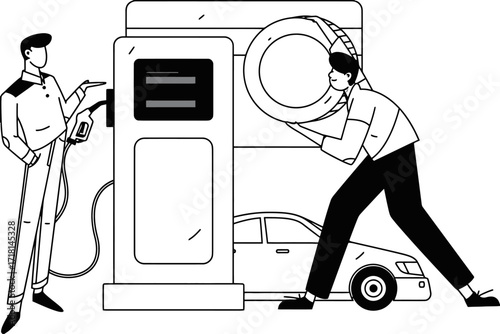 Dynamic duo revolutionizing automotive care with innovative car wash and tire service, ensuring pristine vehicles and satisfied customers for modern mobility solutions