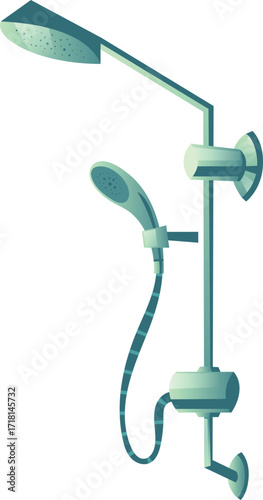 vector illustration of shower head