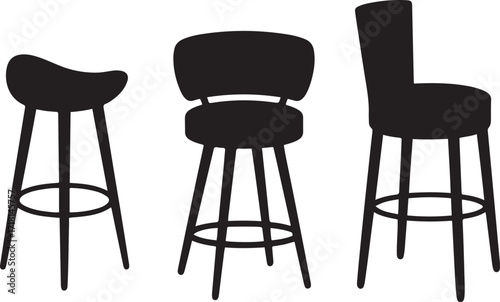 Modern Stool Silhouette Collection for Home Decor and Interior Design Elements