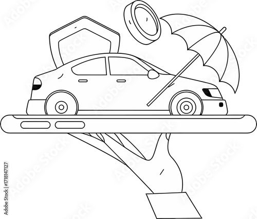 Design car insurance online auto insurance quote comparison coverage protection policy claim vehicle safety plan verctor art illustration png