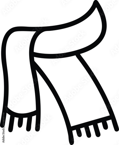 woolen folded scarf outline icon
