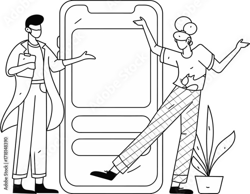 Design doctor patient app presentation healthcare medical technology telemedicine online consultation service verctor art illustration png