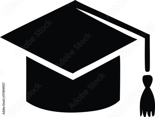 Academic graduation cap silhouette symbolizing education achievement knowledge and degree attainment commencement ceremony celebration