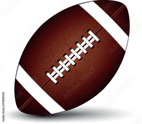 American football ball isolated on white background, a football or soccer ball  vector illustration
