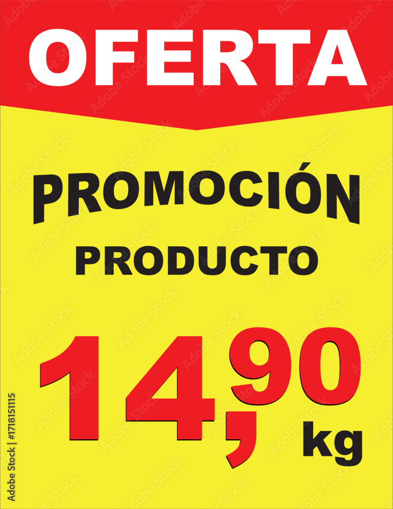 Fototapeta premium Cartel con oferta supermercado promociones