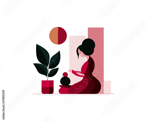 Woman preparing beverage in interior setting