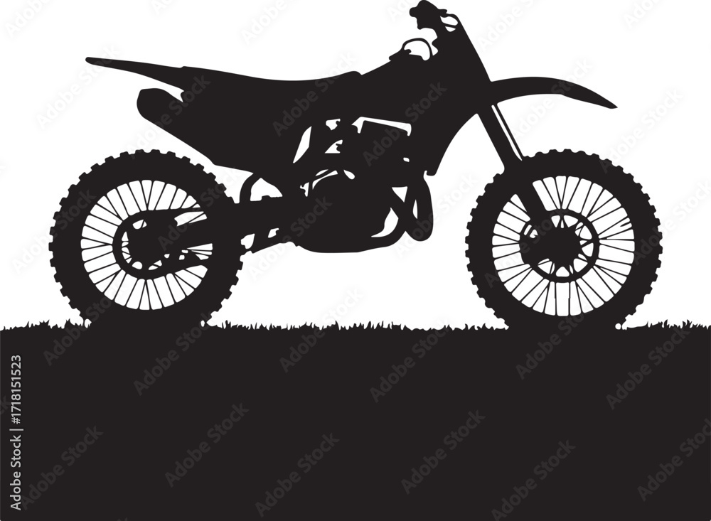 Fototapeta premium Dirt Bike Silhouette Motorcycle Off Road Vehicle Sport Transport Ride Adventure Extreme