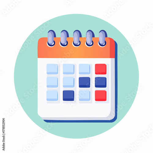 A simple calendar icon with highlighted dates.