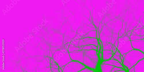Lightning bolt. thunder lighting on pink bg. 3d illustration, lightning, storm, thunder set. Fantasia dark green tree abstract graphic minimal background.  3d illustration, lightning, storm, thunder 