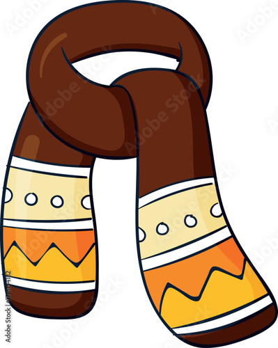 vector illustration of a winter shawl