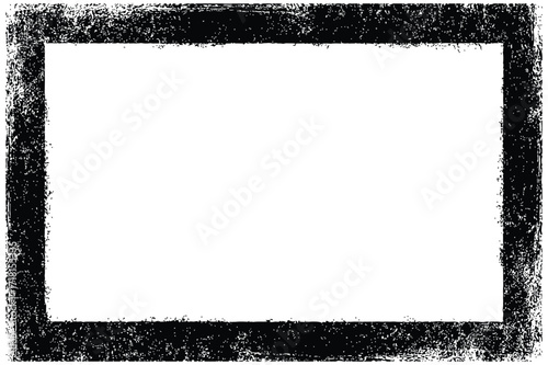 Distressed Grunge Frame with Rough Scratched Border and Dirty Ink Texture