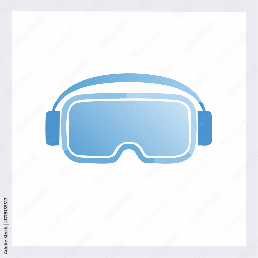 custom made wallpaper toronto digitalA stylized blue virtual reality headset icon, representing immersive digital experiences and future technology.