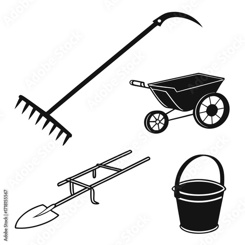 Gardening Tools Silhouette Collection silhouettes
