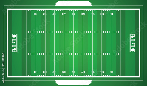 Football Green Field EPS. American Football Field with Line and Grass Texture. touch downs vector illustration