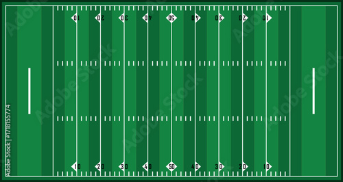 Football Green Field EPS. American Football Field with Line and Grass Texture. touch downs vector illustration