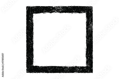 Distressed Grunge Frame with Rough Scratched Border and Dirty Ink Texture