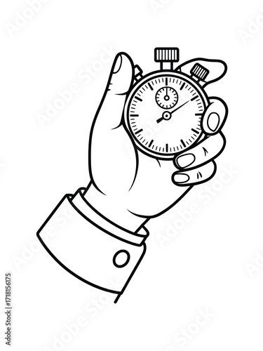 Hand holding a vintage stopwatch for timing and measurement