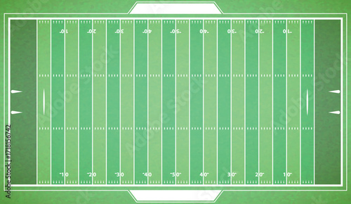 Football Green Field EPS. American Football Field with Line and Grass Texture. touch downs vector illustration
