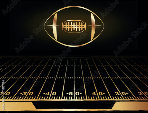 Football Golden Field EPS. American Football Field with Line and Grass Texture. touch downs vector, 3D