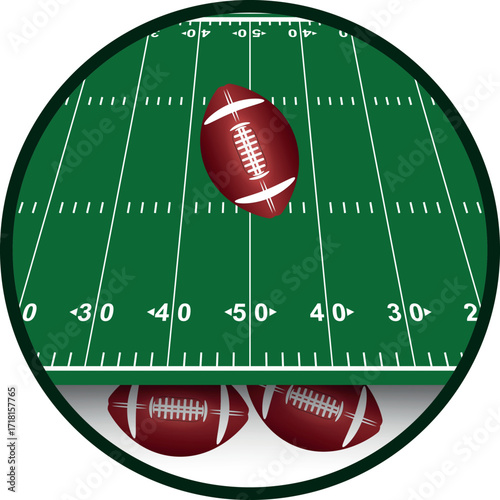 3d Football Green Field EPS. American Football Field with Line and Grass Texture. touch downs vector illustration