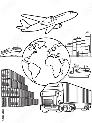 Global logistics and transportation network with various modes of transport