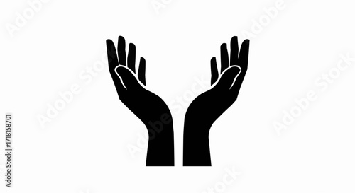 Two hands opening, want to lift something. vector illustration stock 