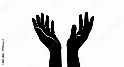 Two hands opening, want to lift something. vector illustration stock 