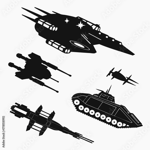 Sci-Fi Spaceships and Tank Silhouettes science