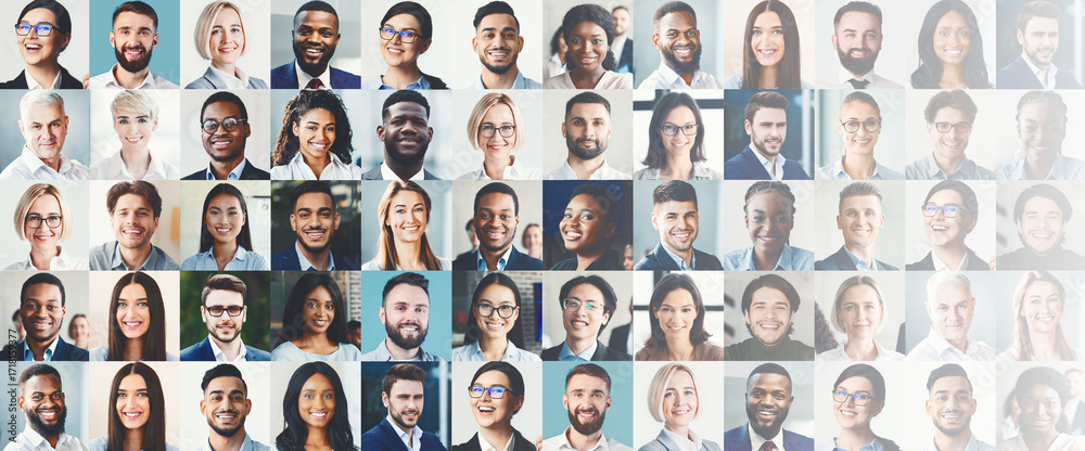 © Prostock-studio - A diverse group of business professionals smile and engage in a collage that represents a variety of backgrounds. They appear confident and engaged in a business setting. © Prostock-studio - A diverse group of business professionals smile and engage in a collage that represents a variety of backgrounds. They appear confident and engaged in a business setting.