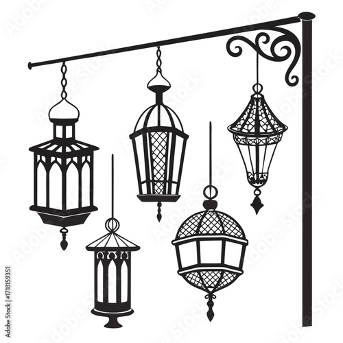 Silhouette collection of decorative hanging lanterns