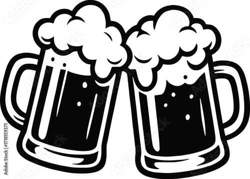 Cheer Beer Scalable SVG Vector Graphic with Editable Paths and Layers for Web, UI Design, Digital Art, and Print Applications