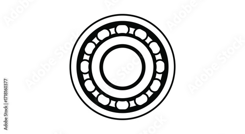 A simple black and white illustration of a ball bearing component