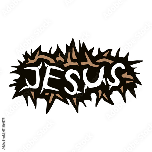 Jesus Christ Thorns Crown Catholic Protestant Cross Church