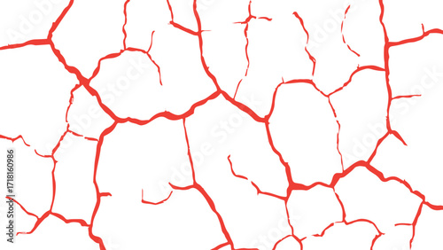Dry Terrain with Cracked Concrete White Wall Texture, Vintage Old Wall Background with Black and White Scribble Effect, Ground Fractures and Breaks on Land Surface, Grunge Abstract Crack Pattern Vecto