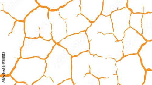 Dry Terrain with Cracked Concrete White Wall Texture, Vintage Old Wall Background with Black and White Scribble Effect, Ground Fractures and Breaks on Land Surface, Grunge Abstract Crack Pattern Vecto