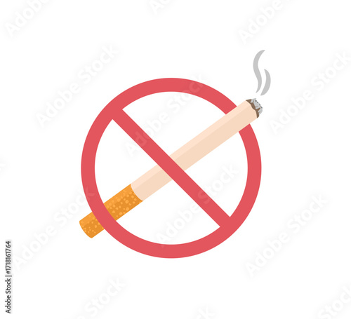 No smoking icon. Stop smoke sign. Hotel service symbol. Quality design element. Modern style no smoking icon