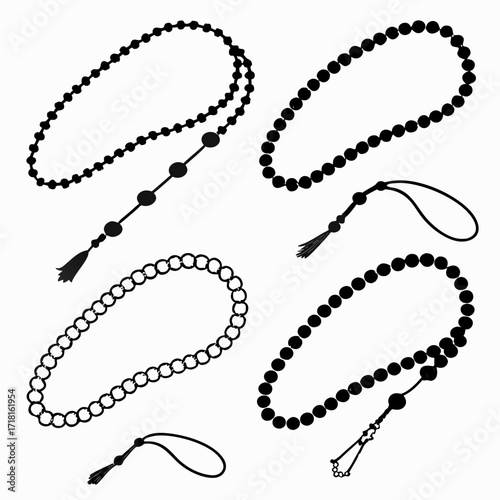 Various Islamic prayer beads with tassels rosary tasbih