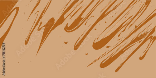 A brown vector pattern of sweet chocolate splashes and coffee beans for a heart-shaped candy design. wave, text, symbol, sign, letter, milk, cream, cup