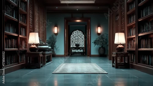 The tranquil atmosphere of a classical Chinese study reveals a profound cultural heritage