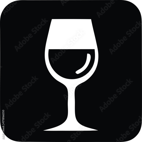 Elegant white wine glass icon isolated symbol for beverage and celebration occasions simple graphic representation