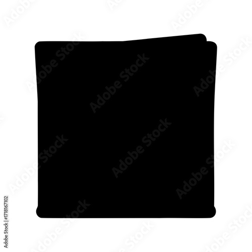 Black rectangle with rounded corners and a slight offset, suggesting a stack