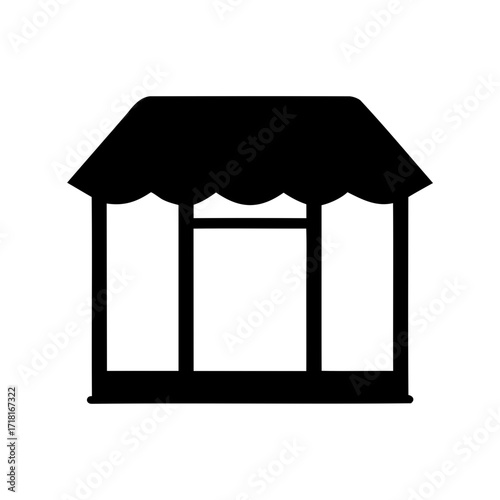 Wallpaper Mural Simple black and white minimalist icon of a store with an awning Torontodigital.ca